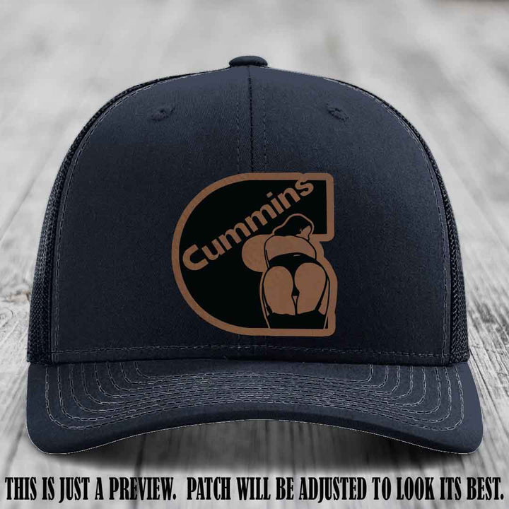 Cummins Curves Dark Brown to Black Patch on Navy Hat Richardson 112 Hat