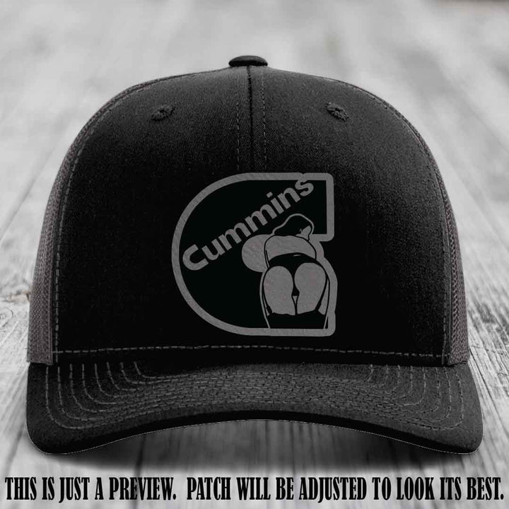 Cummins Curves Grey to Black Patch on Black to Charcoal Hat Richardson 112 Hat