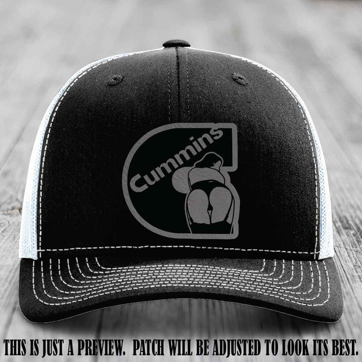 Cummins Curves Grey to Black Patch on Black to White Hat Richardson 112 Hat