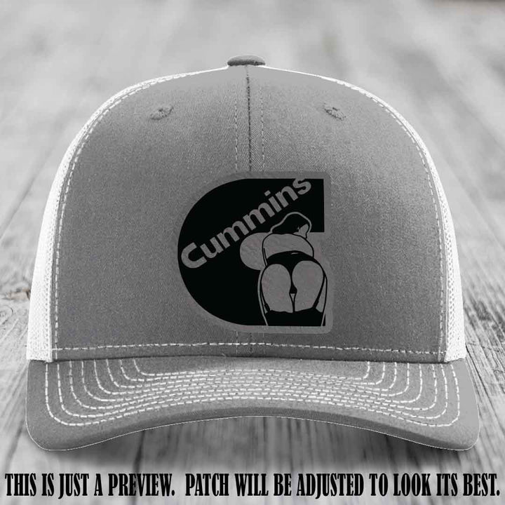 Cummins Curves Grey to Black Patch on Heather Grey to White Hat Richardson 112 Hat