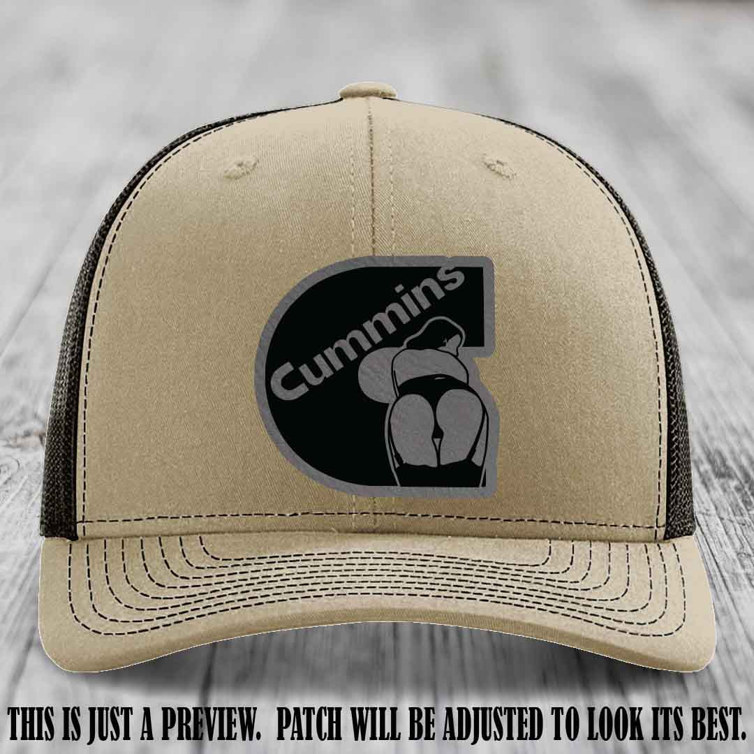 Cummins Curves Grey to Black Patch on Khaki to Coffee Hat Richardson 112 Hat