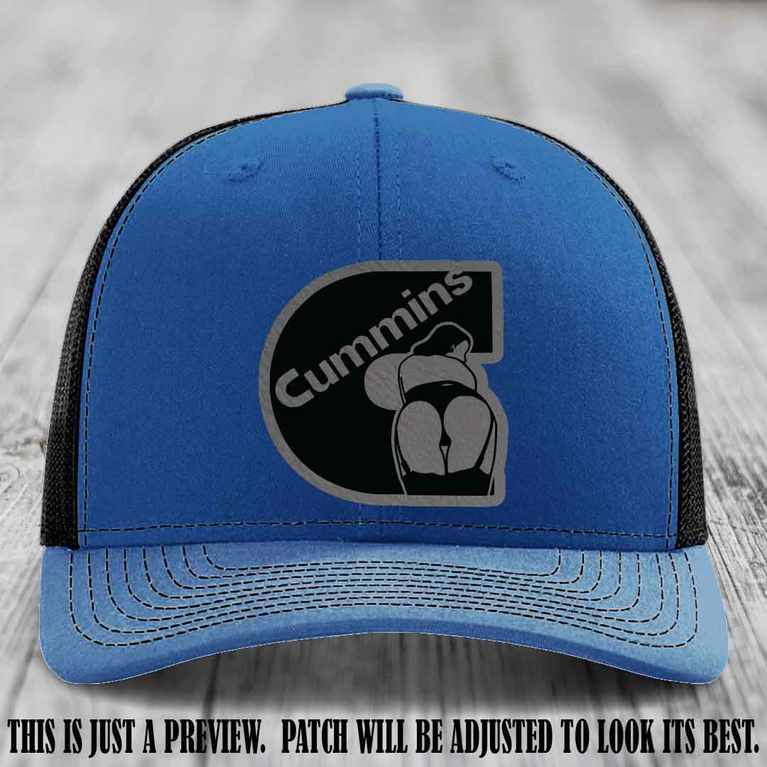 Cummins Curves Grey to Black Patch on Royal to Black Hat Richardson 112 Hat