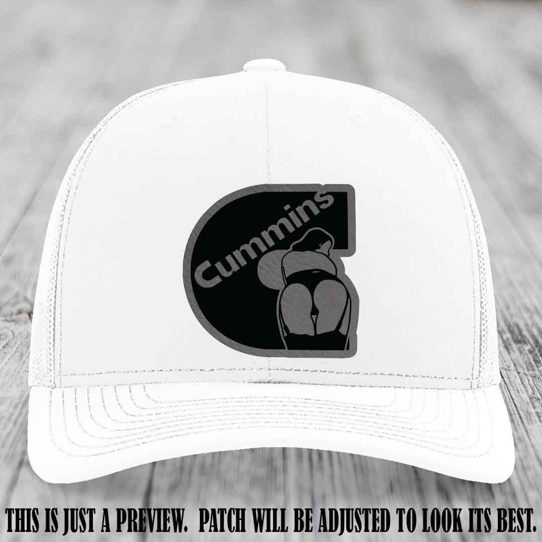 Cummins Curves Grey to Black Patch on White Hat Richardson 112 Hat