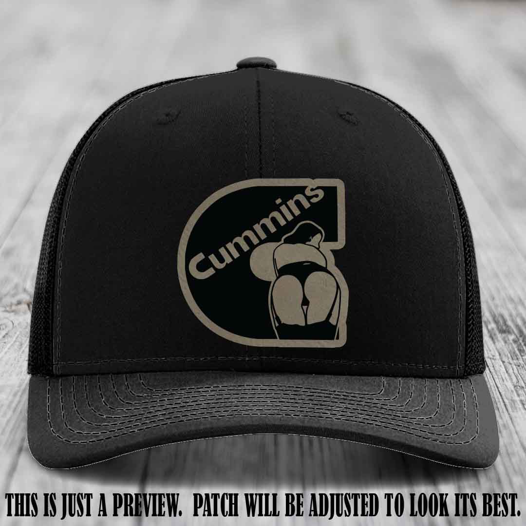 Cummins Curves Light Brown to Black Patch on Black Hat Richardson 112 Hat