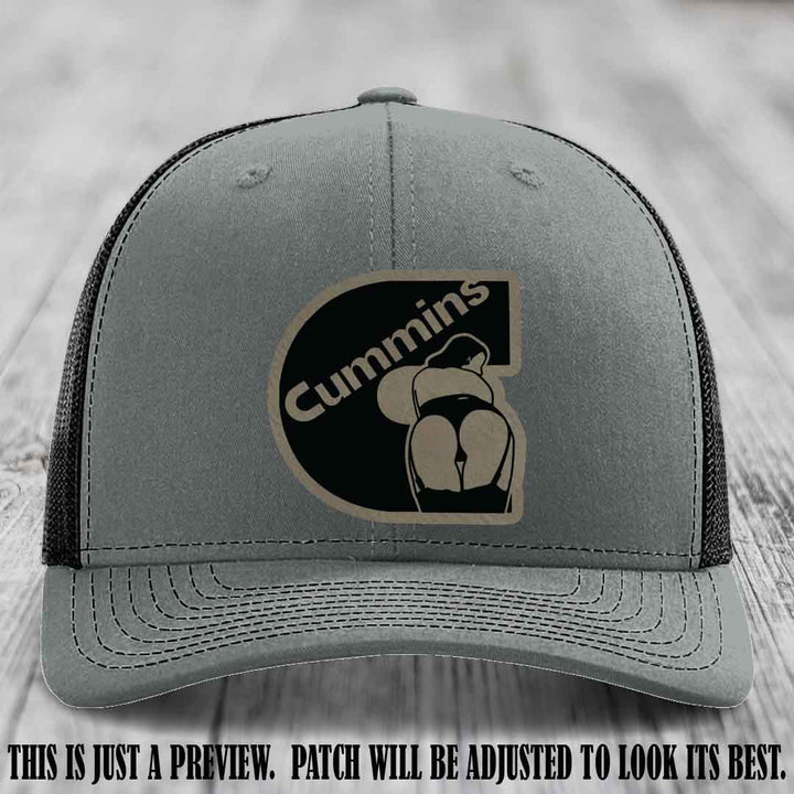 Cummins Curves Light Brown to Black Patch on Heather Grey to Black Hat Richardson 112 Hat