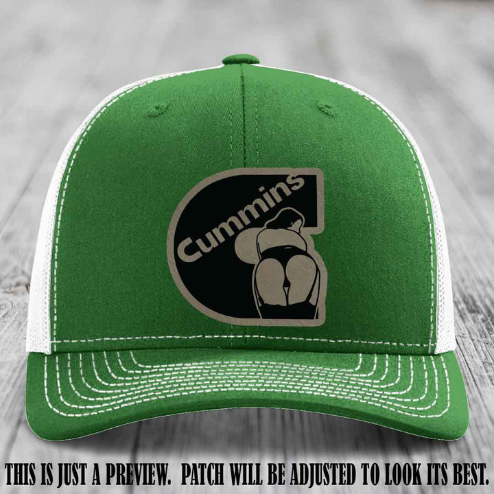 Cummins Curves Light Brown to Black Patch on Kelly to White Hat Richardson 112 Hat
