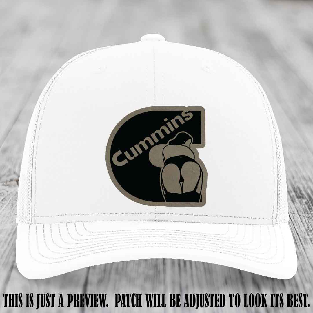 Cummins Curves Light Brown to Black Patch on White Hat Richardson 112 Hat