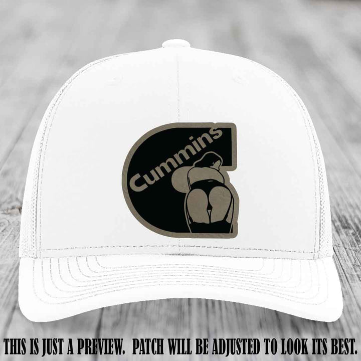 Cummins Curves Light Brown to Black Patch on White Hat Richardson 112 Hat
