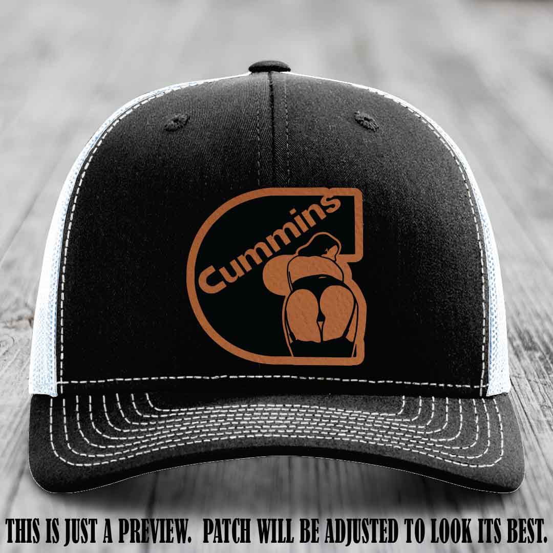 Cummins Curves Rawhide to Black Patch on Black to White Hat Richardson 112 Hat