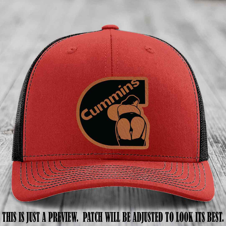 Cummins Curves Rawhide to Black Patch on Red to Black Hat Richardson 112 Hat
