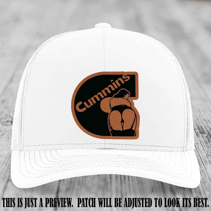 Cummins Curves Rawhide to Black Patch on White Hat Richardson 112 Hat