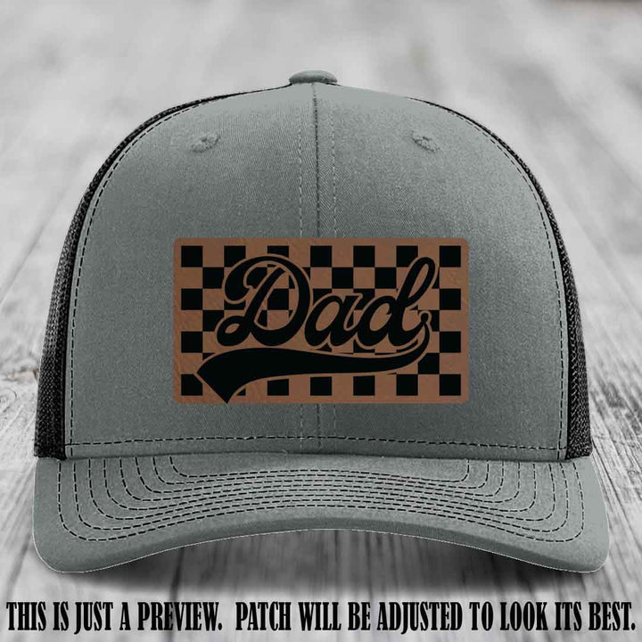 Dark Brown to Black Patch on Heather Grey to Black Hat Richardson 112 leather patch hat