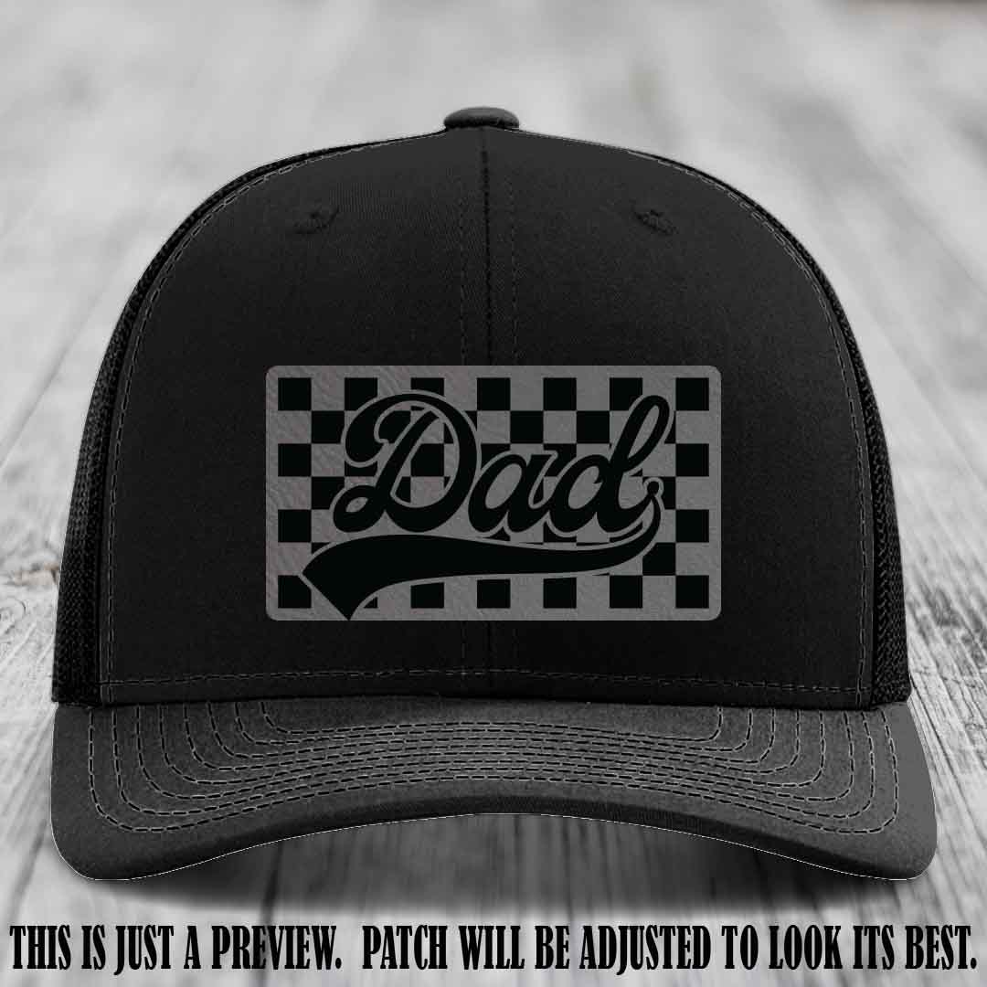 Grey to Black Patch on Black Hat Richardson 112 leather patch hat