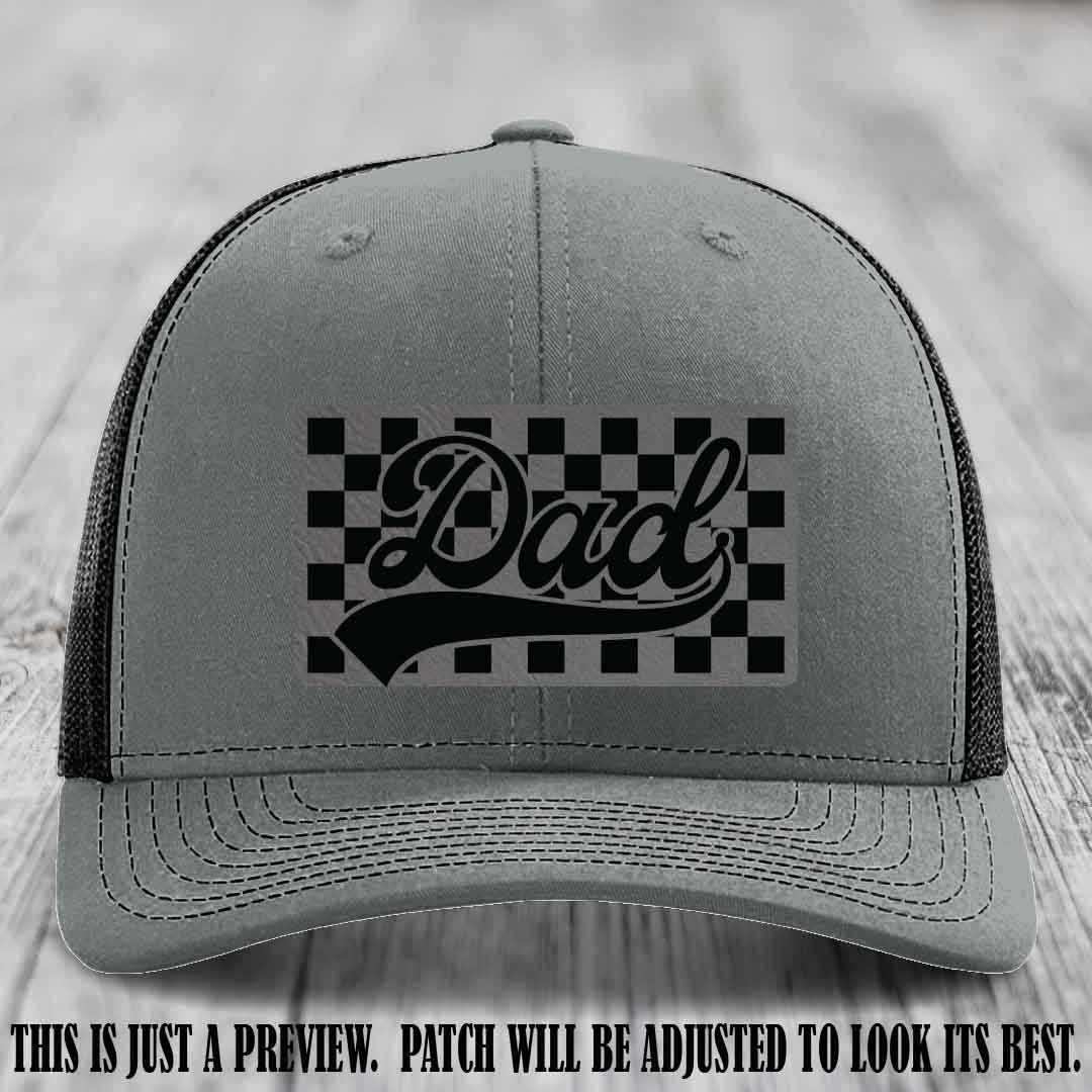 Grey to Black Patch on Heather Grey to Black Hat Richardson 112 leather patch hat