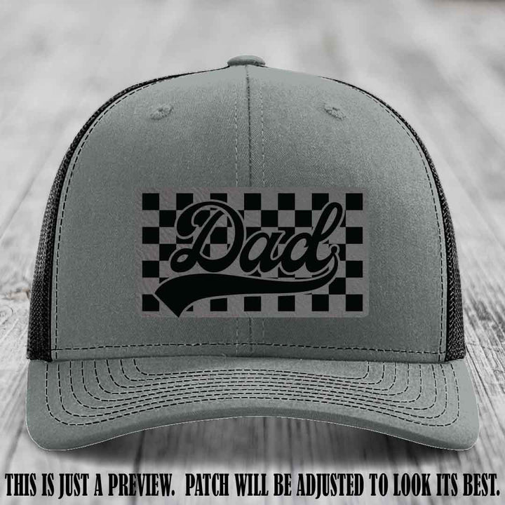 Grey to Black Patch on Heather Grey to Black Hat Richardson 112 leather patch hat