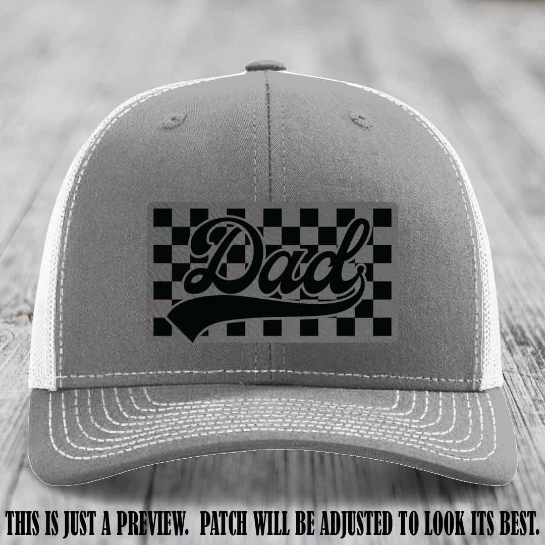 Grey to Black Patch on Heather Grey to White Hat Richardson 112 leather patch hat