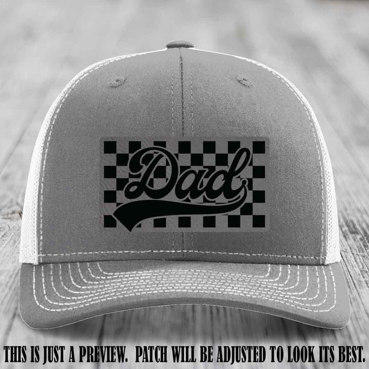 Grey to Black Patch on Heather Grey to White Hat Richardson 112 leather patch hat