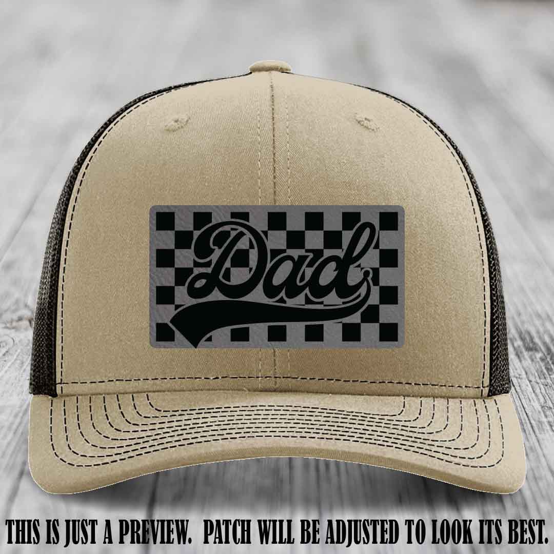 Grey to Black Patch on Khaki to Coffee Hat Richardson 112 leather patch hat