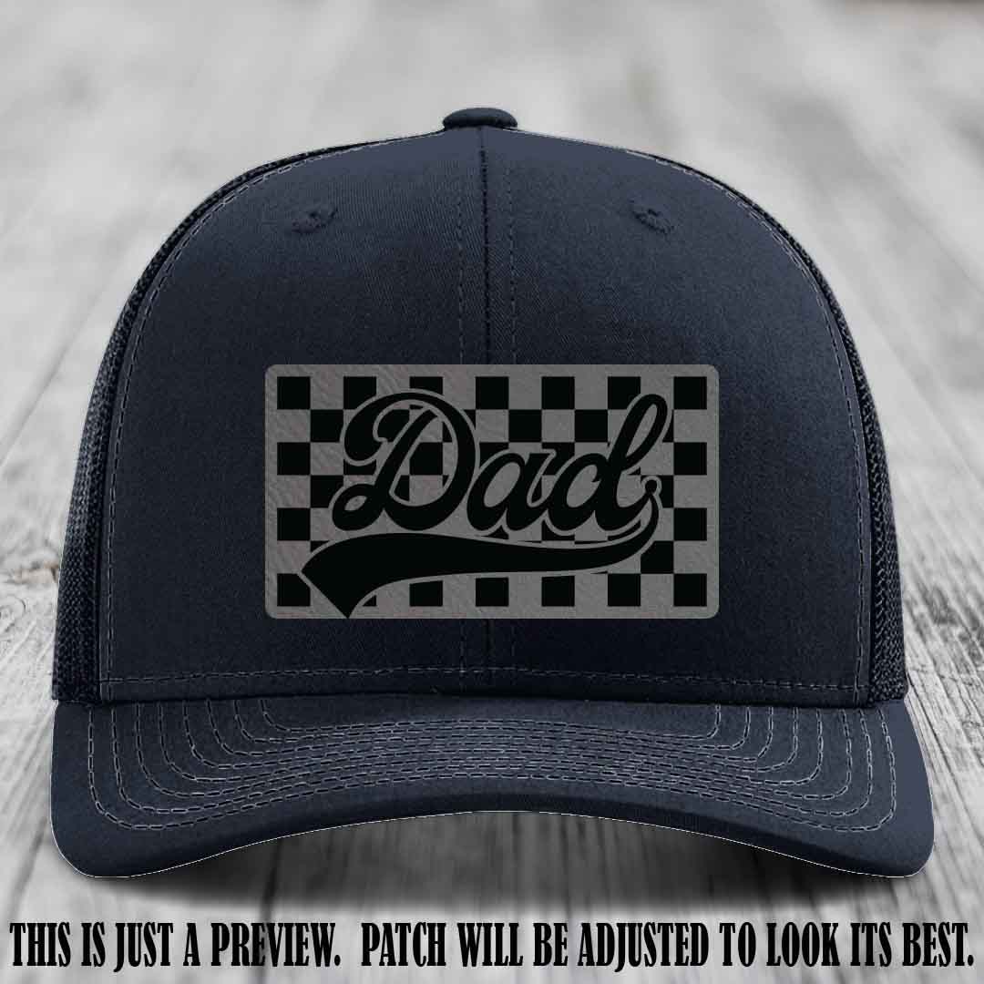 Grey to Black Patch on Navy Hat Richardson 112 leather patch hat