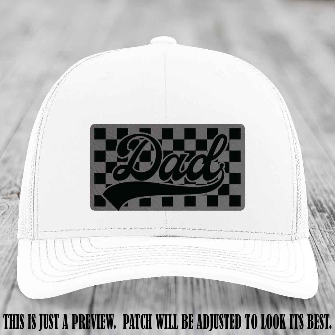 Grey to Black Patch on White Hat Richardson 112 leather patch hat