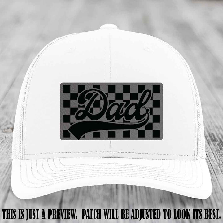 Grey to Black Patch on White Hat Richardson 112 leather patch hat