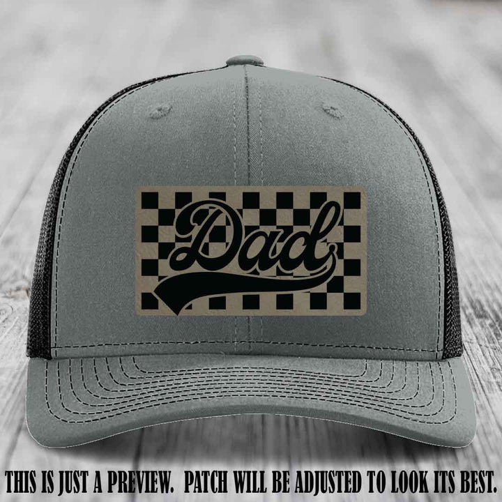 Light Brown to Black Patch on Heather Grey to Black Hat Richardson 112 leather patch hat