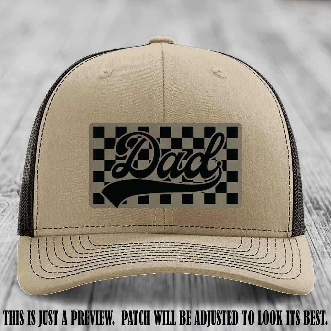 Light Brown to Black Patch on Khaki to Coffee Hat Richardson 112 leather patch hat