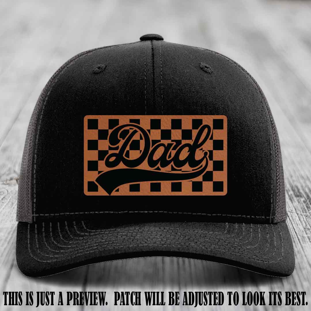 Rawhide to Black Patch on Black to Charcoal Hat Richardson 112 leather patch hat