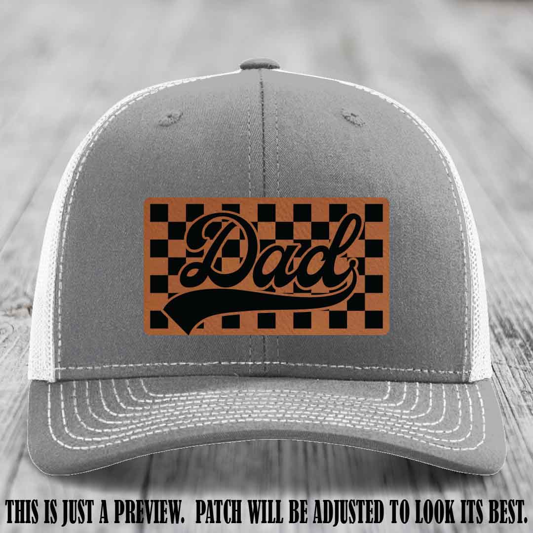 Rawhide to Black Patch on Heather Grey to White Hat Richardson 112 leather patch hat