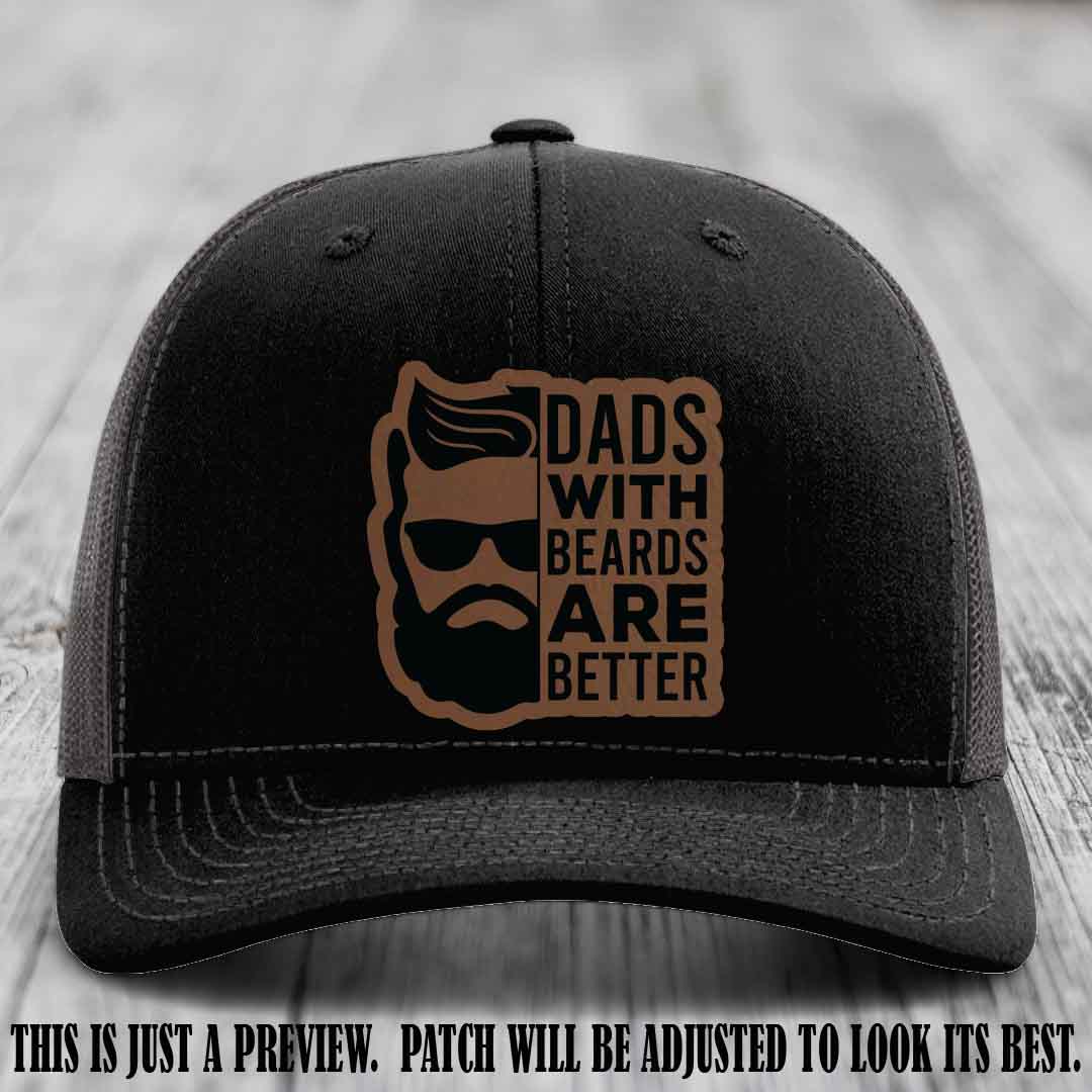 Dads with Beards Are Better 🧔 - Dark Brown to Black Patch on Black to Charcoal Hat