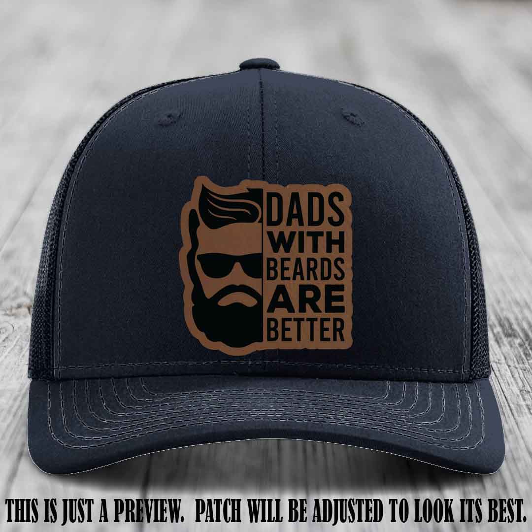 Dads with Beards Are Better 🧔 - Dark Brown to Black Patch on Navy Hat