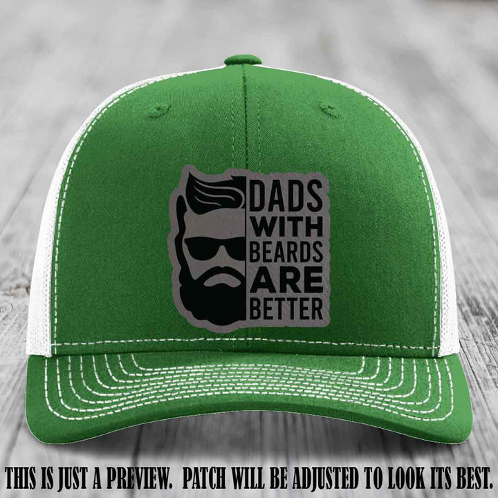 Dads with Beards Are Better 🧔 - Grey to Black Patch on Kelly to White Hat