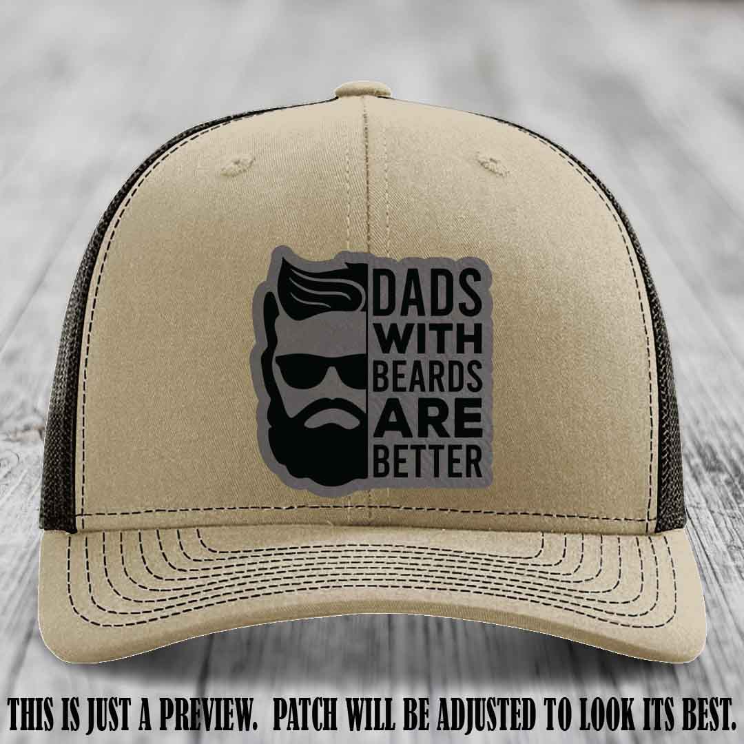 Dads with Beards Are Better 🧔 - Grey to Black Patch on Khaki to Coffee Hat