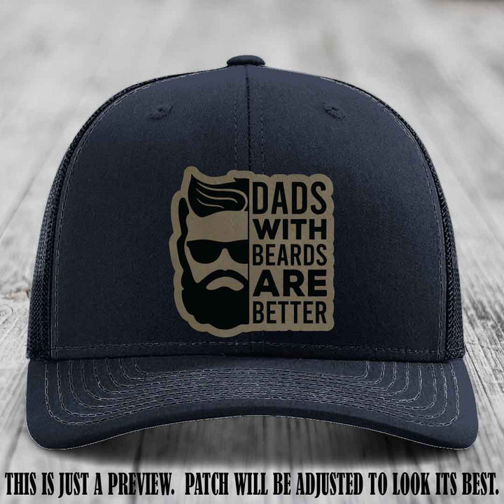 Dads with Beards Are Better 🧔 - Light Brown to Black Patch on Navy Hat