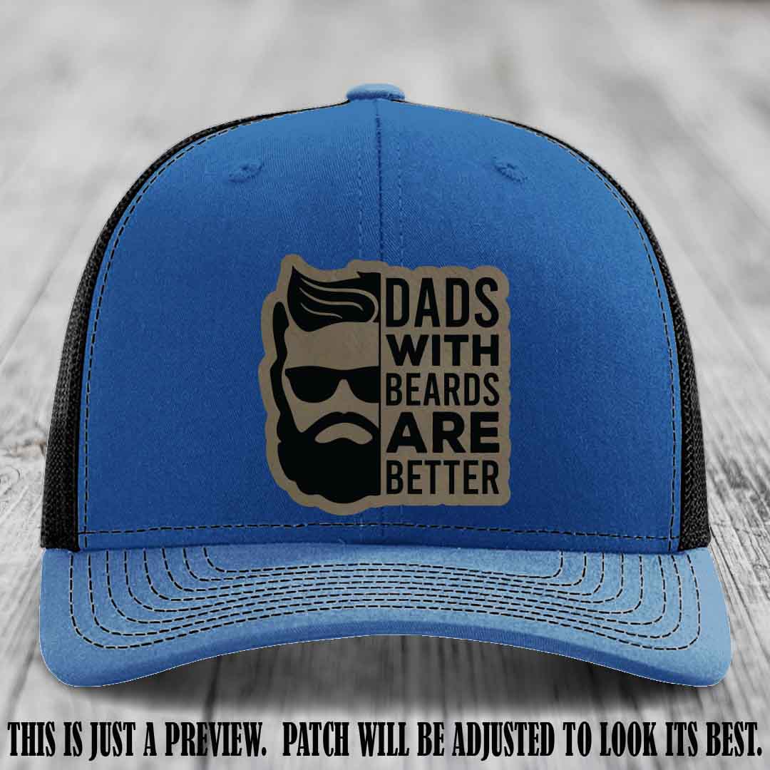 Dads with Beards Are Better 🧔 - Light Brown to Black Patch on Royal to Black Hat