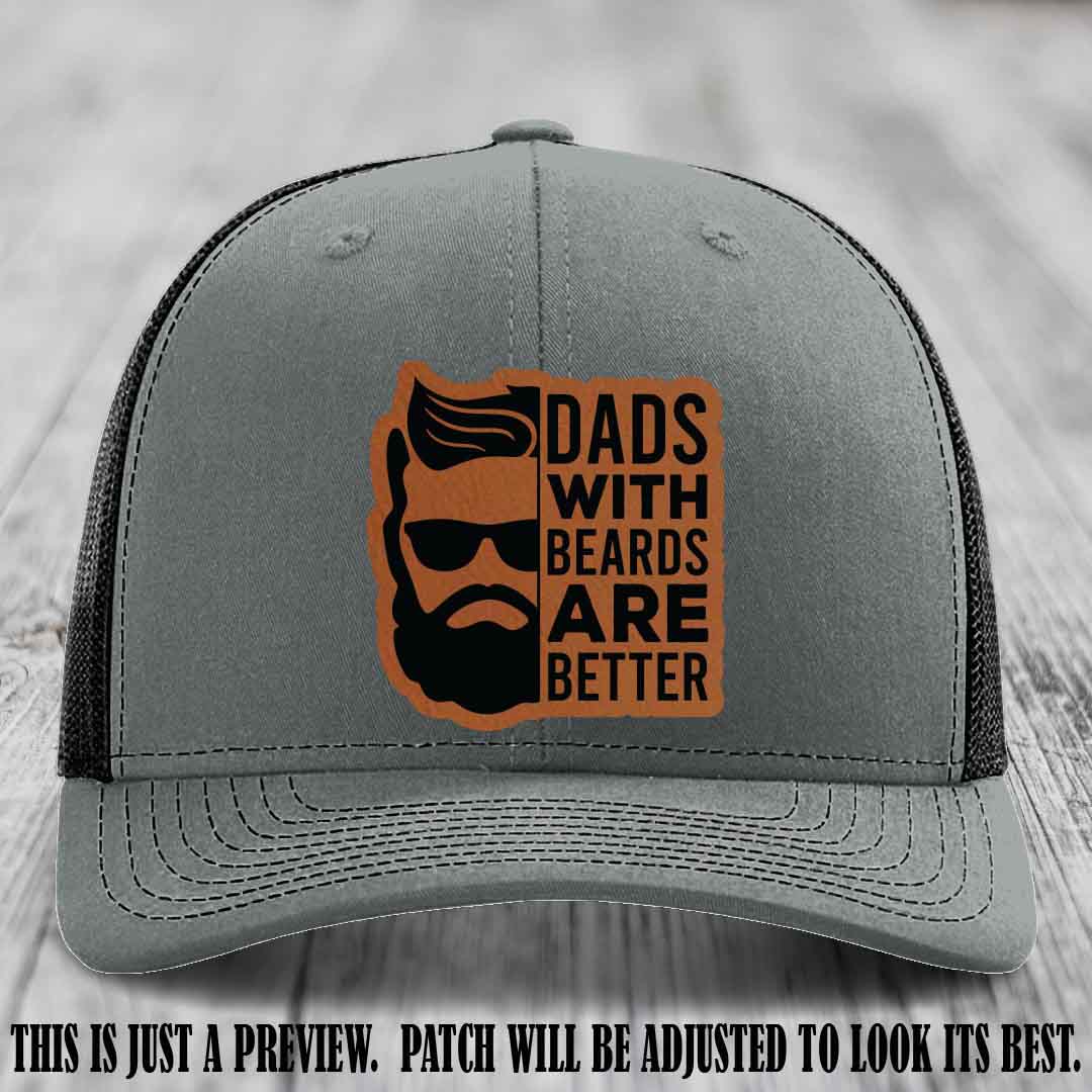Dads with Beards Are Better 🧔 - Rawhide to Black Patch on Heather Grey to Black Hat