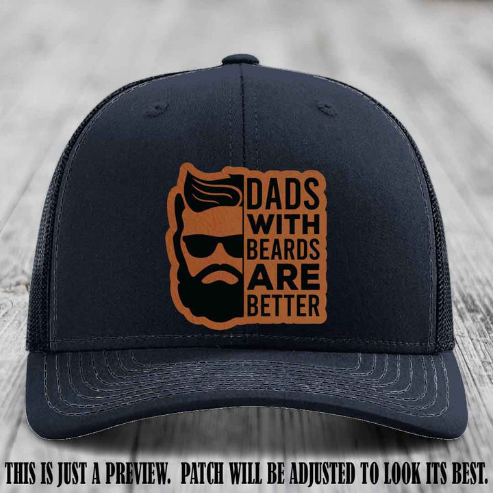 Dads with Beards Are Better 🧔 - Rawhide to Black Patch on Navy Hat