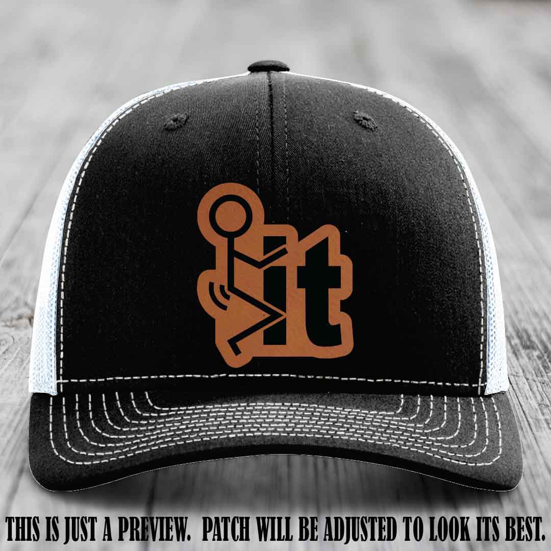 Stick It 😏 rawhide to black patch on black to white hat Richardson 112 leather patch hat