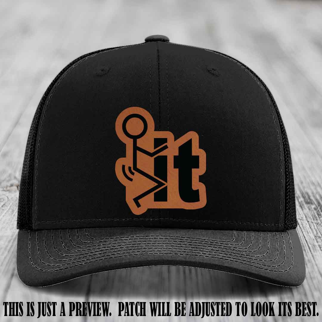 Stick It 😏 rawhide to black patch on black hat Richardson 112 leather patch hat