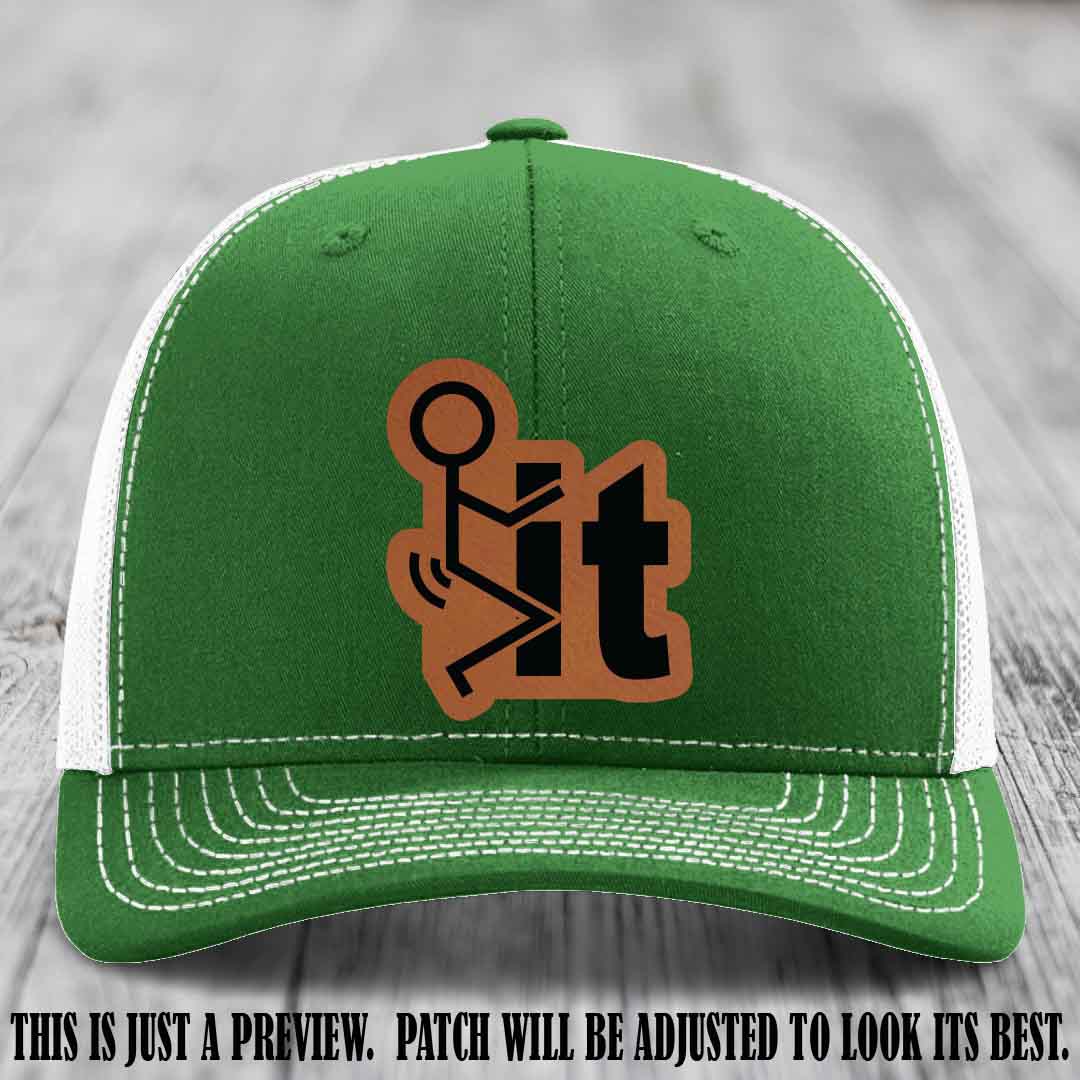 Stick It 😏 rawhide to black patch on kelly to white hat Richardson 112 leather patch hat