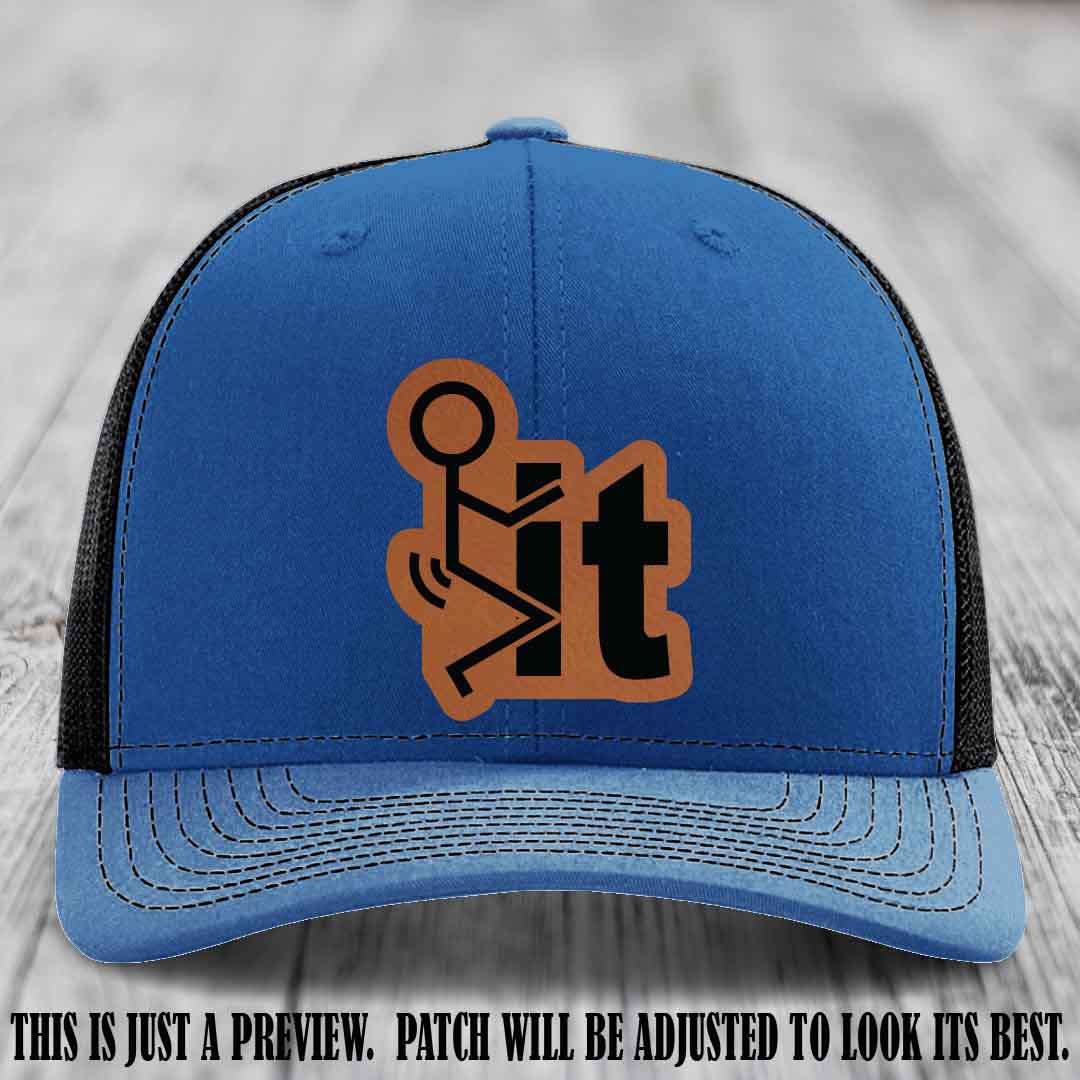 Stick It 😏 rawhide to black patch on royal to black hat Richardson 112 leather patch hat