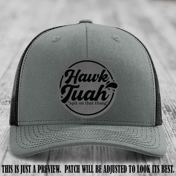 Hawk Tuah 'Grey to Black' patch on Heather Grey to Black Hat Richardson 112 hat