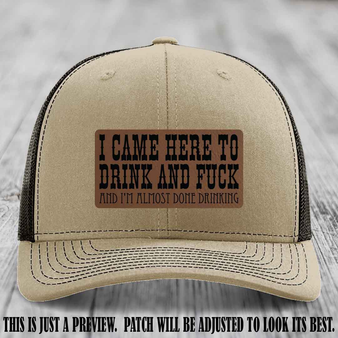 Dark Brown to Black Patch on Khaki to Coffee Hat - Funny Drink and F*ck Richardson 112 Hat