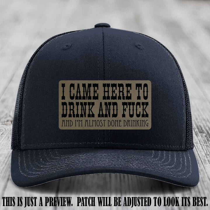 Light Brown to Black Patch on Navy Hat - Funny Drink and F*ck Richardson 112 Hat