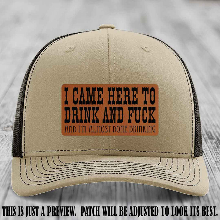 Rawhide to Black Patch on Khaki to Coffee Hat - Funny Drink and F*ck Richardson 112 Hat