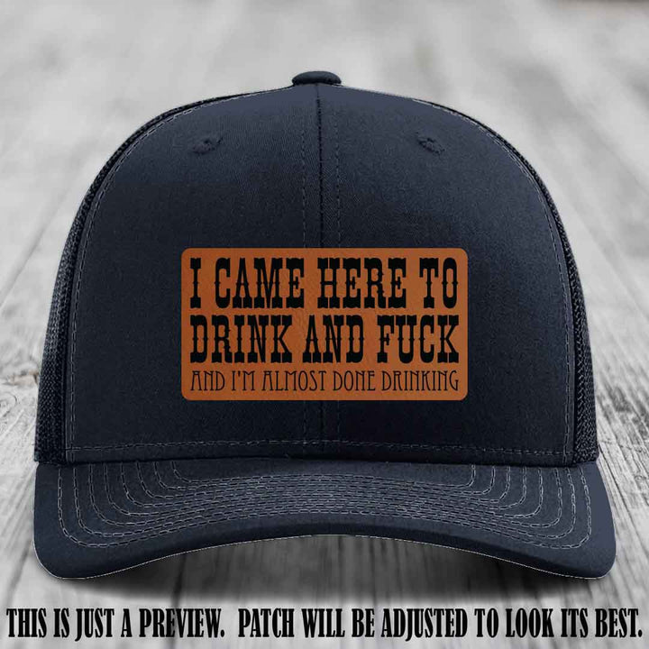 Rawhide to Black Patch on Navy Hat - Funny Drink and F*ck Richardson 112 Hat