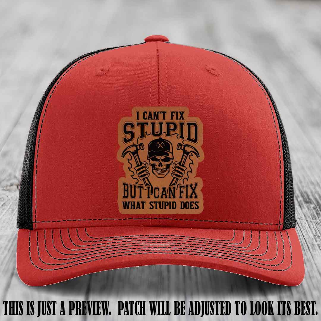I Can't Fix Stupid 🛠️💀 Rawhide Renegade Patch on Red to Black Hat - Richardson 112