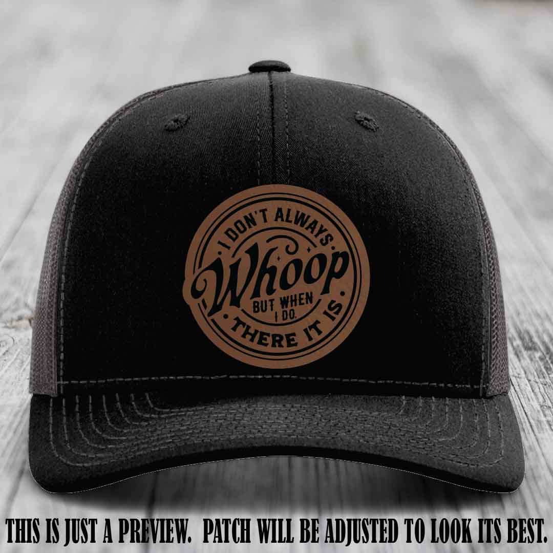 Dark Brown to Black Patch on Black to Charcoal Hat - Richardson 112 Leather Patch Hat
