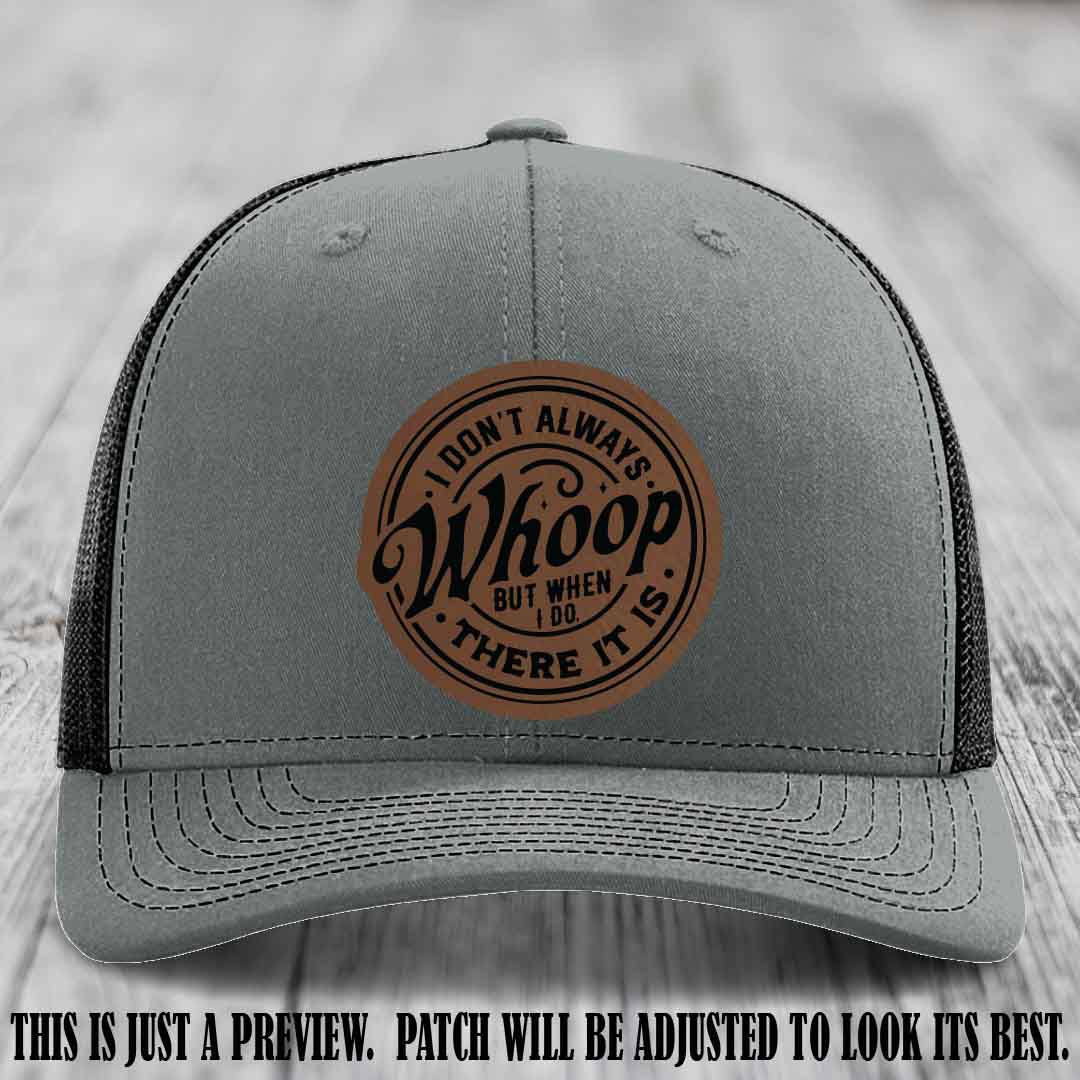 Dark Brown to Black Patch on Heather Grey to Black Hat - Richardson 112 Leather Patch Hat
