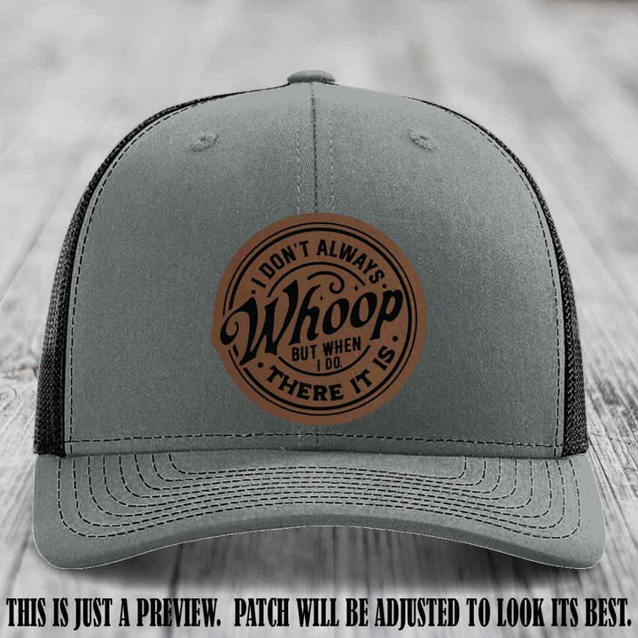 Dark Brown to Black Patch on Heather Grey to Black Hat - Richardson 112 Leather Patch Hat